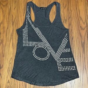 One Clothing Charcoal Tank Top with Silver Love